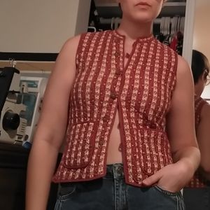 Vintage reversible quilted vest